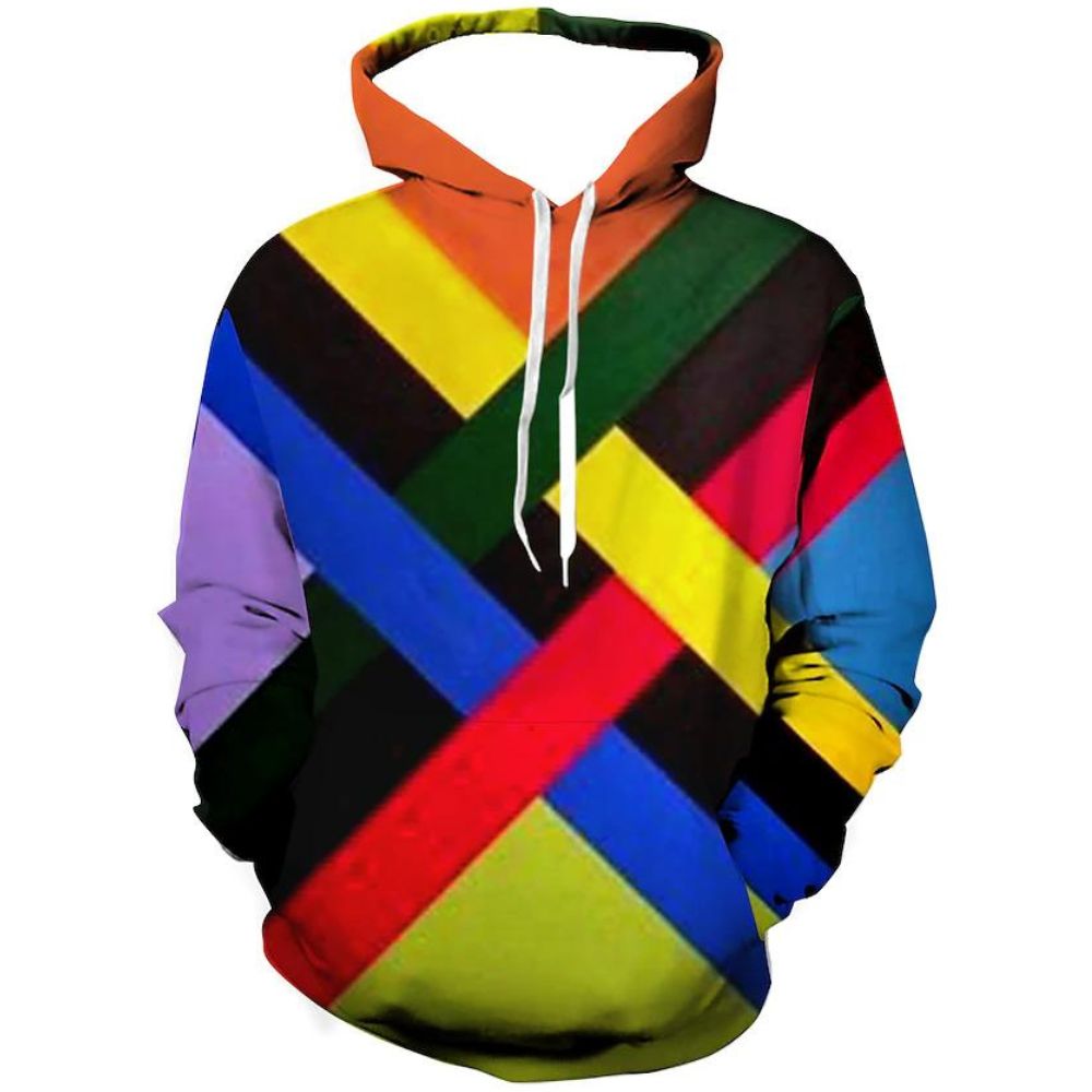 3D Graphic Printed Hoodies Geometric Patterns