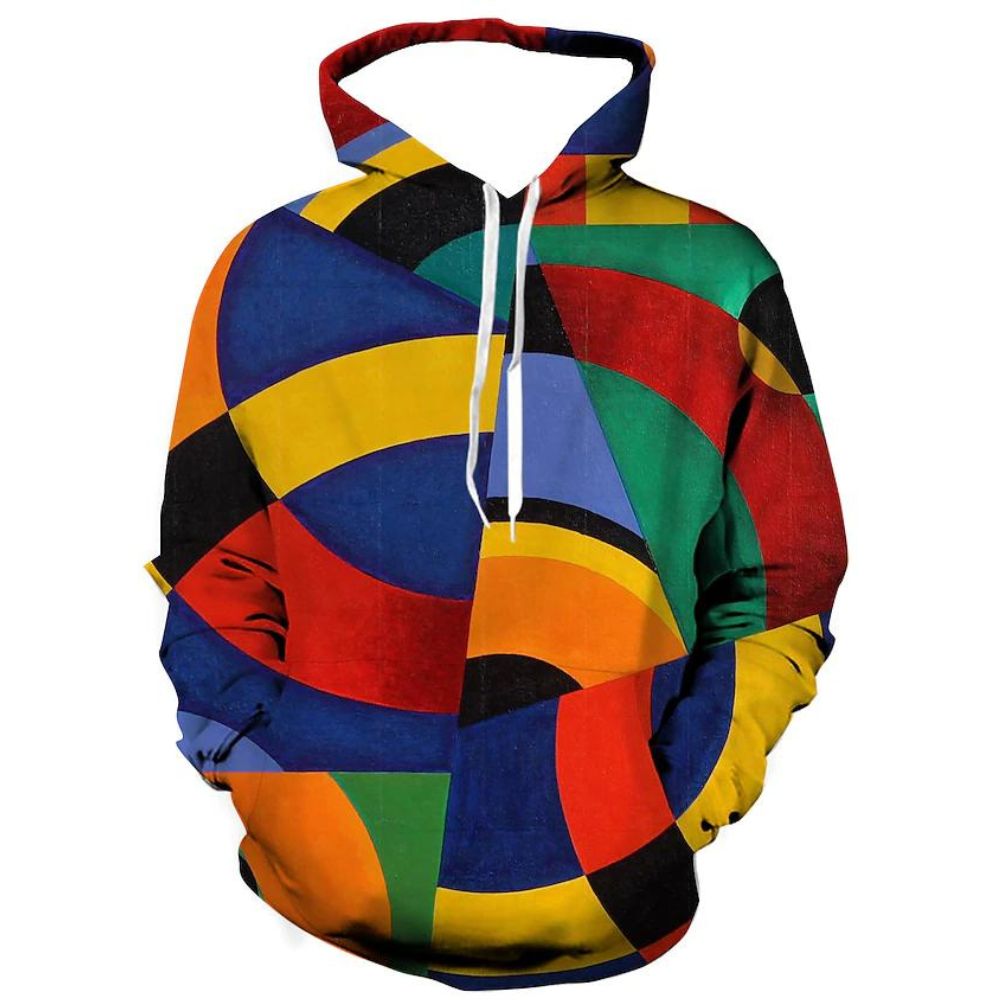 3D Graphic Printed Hoodies Geometric Patterns
