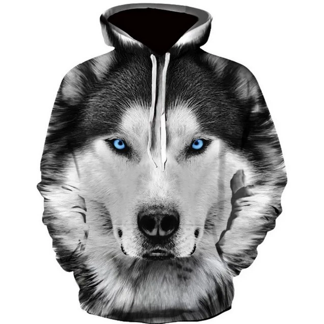 3D Graphic Printed Hoodies Wolf