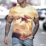 3D Graphic Short Sleeve Shirts Eagle