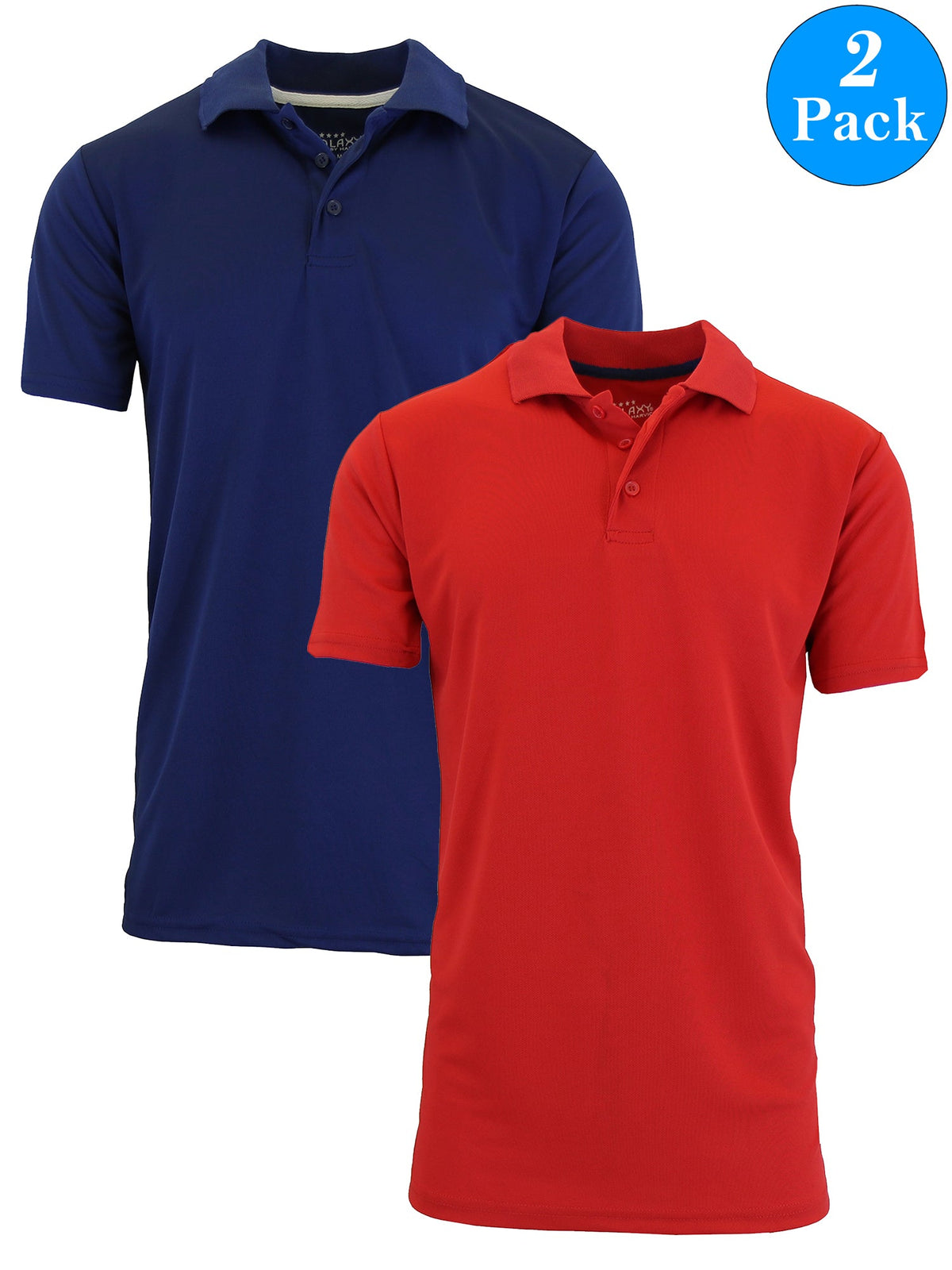 2-Pack Men's Short Sleeve Polo Shirts – Moisture-Wicking, Stretch Knit, Tagless, Regular Fit for All-Day Comfort (S-3XL)