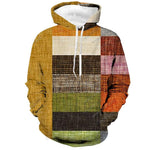 3D Graphic Pattern Plaid Color Blocking Casual Hoodies