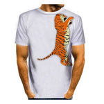 3D Graphic Short Sleeve Shirts Tiger