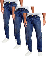 Men's 3-Pack Flex Stretch Slim Straight Jeans with 5 Pocket (Sizes, 30-42)