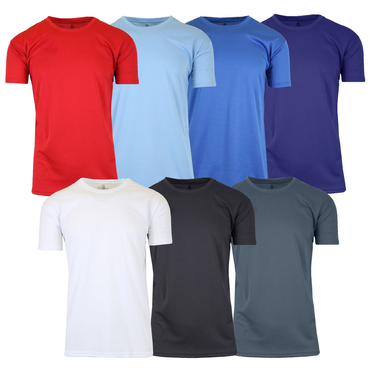 5-Pack Men's Short Sleeve Moisture-Wicking Quick Dry Performance Crew Neck Tee (S-2XL)