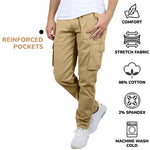 3-Pack Men's Flex-Stretch Cotton Cargo Pants – Comfortable, Durable & Versatile (31-Inch Inseam)