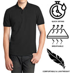 3-Pack Men's Short Sleeve Pique Polo Shirt with Ribbed Collar and Breathable Cotton-Blend Fabric (S-3XL)