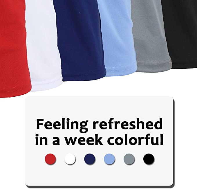 5-Pack Men's Short Sleeve Polo Shirts – Moisture-Wicking, Stretch Knit, Tagless, Regular Fit for All-Day Comfort