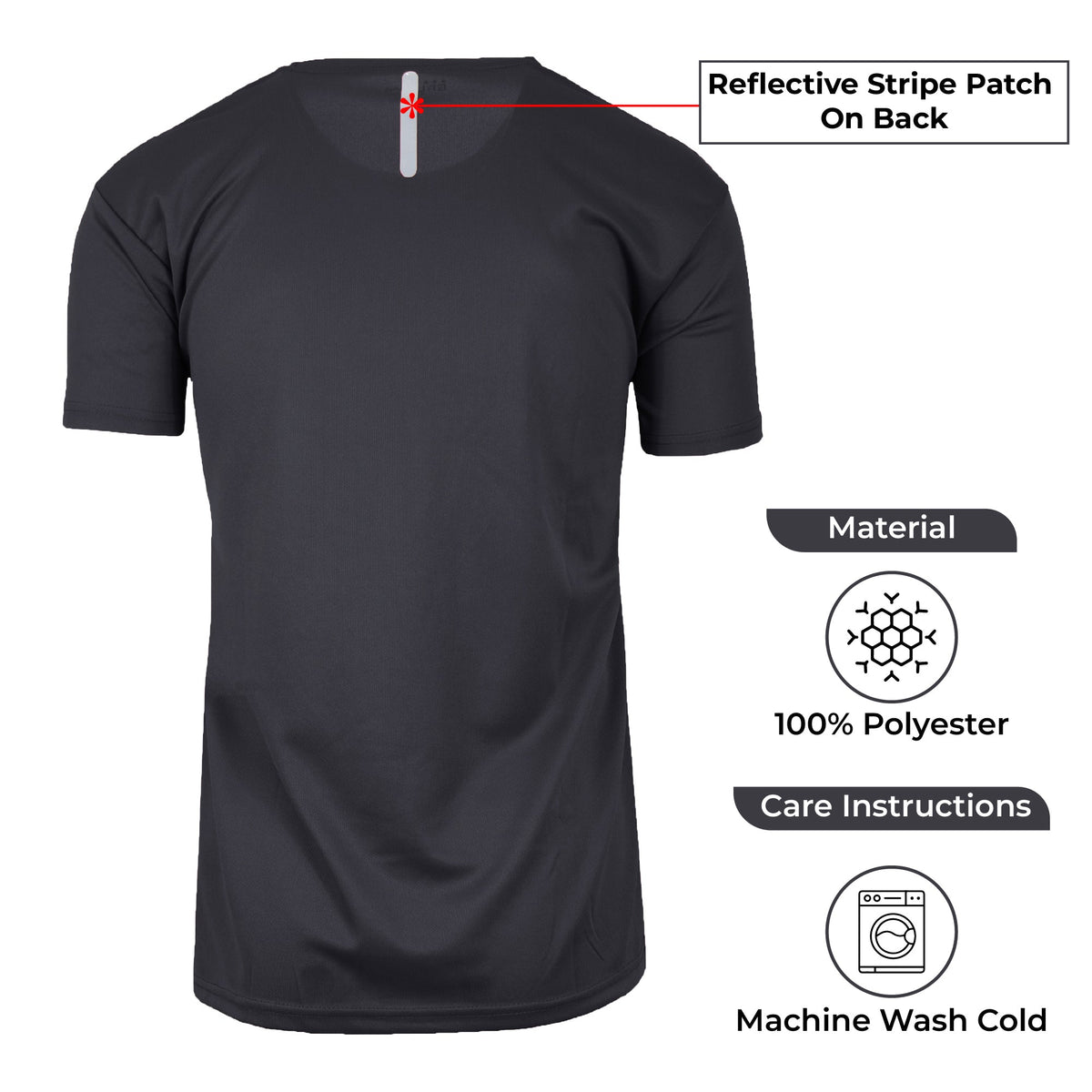 5-Pack Men's Short Sleeve Moisture-Wicking Quick Dry Performance Crew Neck Tee (S-2XL)