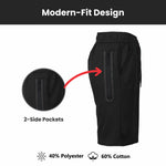 Men's 3-Pack Tech Fleece Performance Shorts With Heat Seal Zipper Pocket (Sizes, S-2XL)