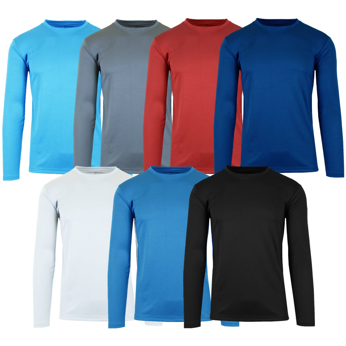 Men's Long Sleeve Moisture-Wicking Crew Neck Tees – Quick Dry, Odor Resistant, Wrinkle-Free Active Shirts