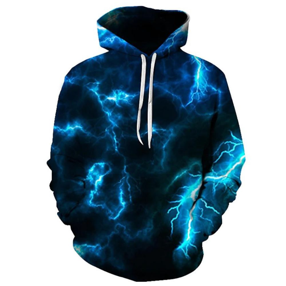 3D Graphic Printed Hoodies Lightning