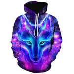 3D Graphic Printed Hoodies Wolf
