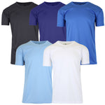 5-Pack Men's Short Sleeve Moisture-Wicking Quick Dry Performance Crew Neck Tee (S-2XL)