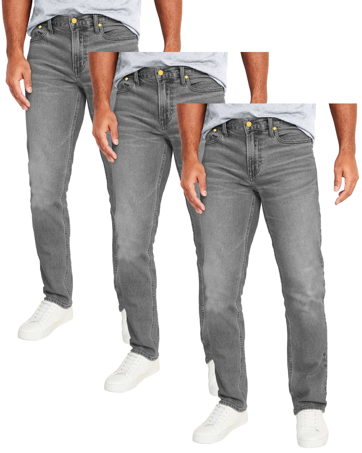 Men's 3-Pack Flex Stretch Slim Straight Jeans with 5 Pocket (Sizes, 30-42)