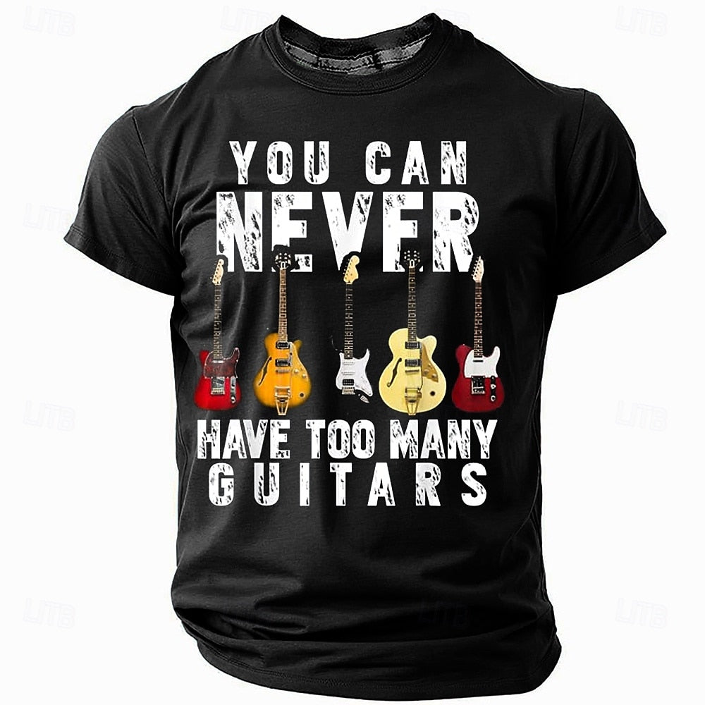 Men's Guitar Funny Slang T Shirt Short Sleeve T shirt
