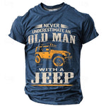 Men's Graphic Car Old Man T shirt Short Sleeve T shirt