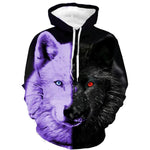 3D Graphic Printed Hoodies Wolf