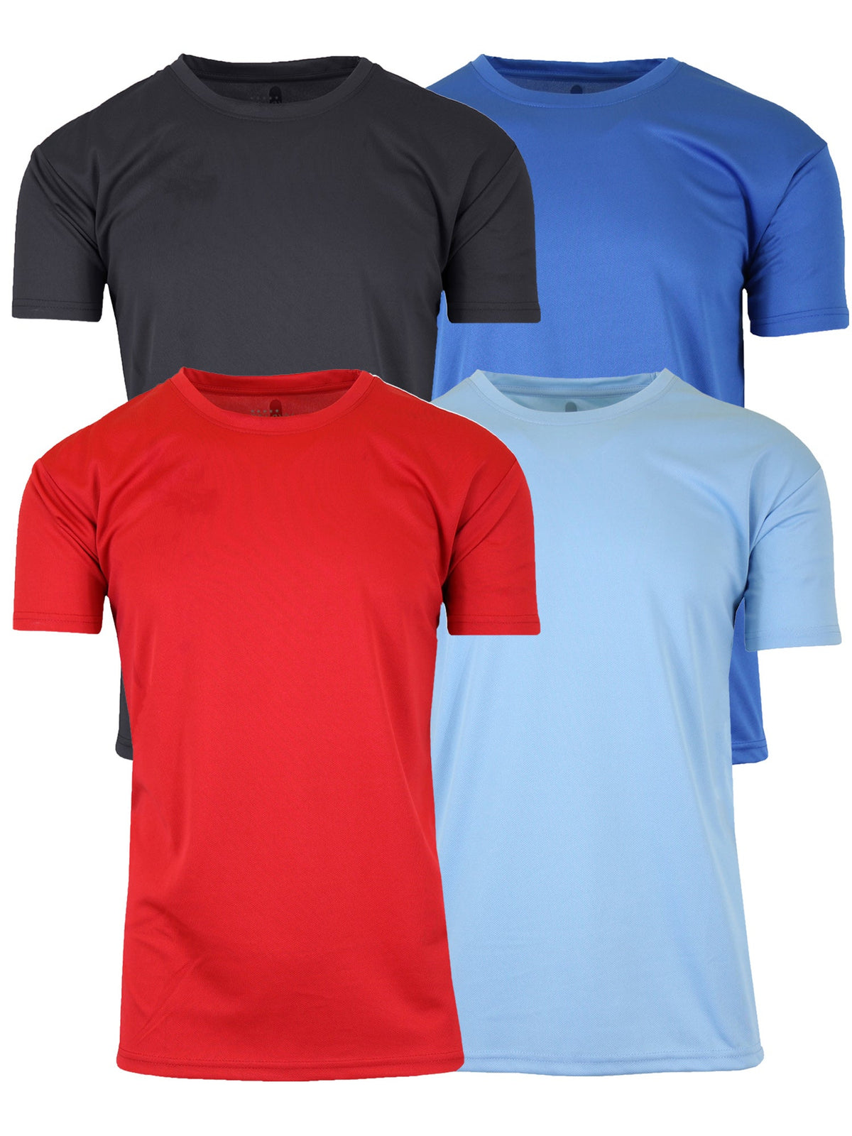 4-Pack Men's Short Sleeve Moisture-Wicking Quick Dry Performance Crew Neck Tee (S-2XL)