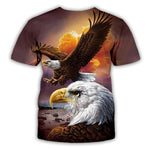 3D Graphic Short Sleeve Shirts Eagle