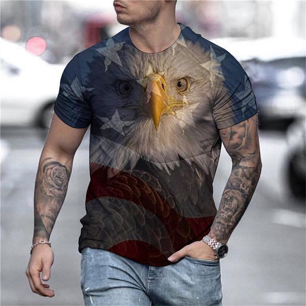 3D Graphic Short Sleeve Shirts  Party Tops Exaggerated Black Blue Red
