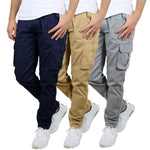 3-Pack Men's Flex-Stretch Cotton Cargo Pants – Comfortable, Durable & Versatile (31-Inch Inseam)