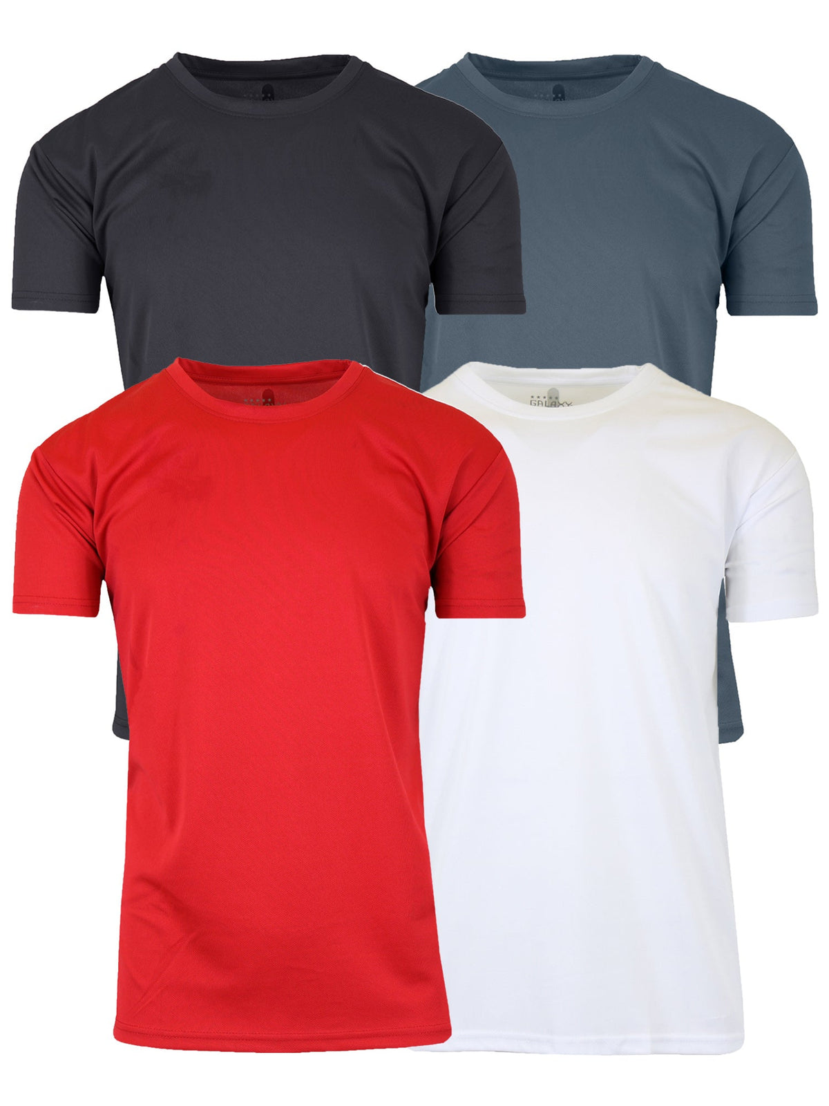 4-Pack Men's Short Sleeve Moisture-Wicking Quick Dry Performance Crew Neck Tee (S-2XL)