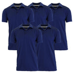 5-Pack Men's Short Sleeve Polo Shirts – Moisture-Wicking, Stretch Knit, Tagless, Regular Fit for All-Day Comfort