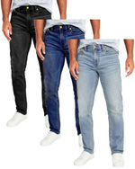Men's 3-Pack Flex Stretch Slim Straight Jeans with 5 Pocket (Sizes, 30-42)