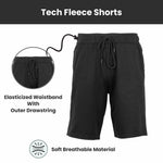 Men's Tech Fleece Performance Shorts With Heat Seal Zipper Pocket (Sizes, S-2XL)