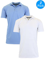 2-Pack Men's Short Sleeve Polo Shirts – Moisture-Wicking, Stretch Knit, Tagless, Regular Fit for All-Day Comfort (S-3XL)