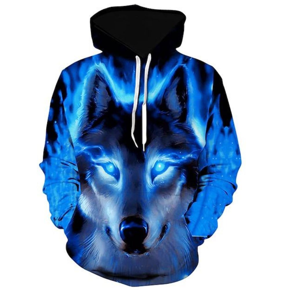 3D Graphic Printed Hoodies Wolf