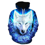 3D Graphic Printed Hoodies Wolf