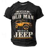 Men's Graphic Car Old Man T shirt Short Sleeve T shirt
