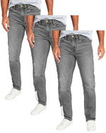 Men's 3-Pack Flex Stretch Slim Straight Jeans with 5 Pocket (Sizes, 30-42)