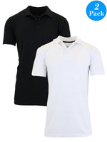 2-Pack Men's Short Sleeve Polo Shirts – Moisture-Wicking, Stretch Knit, Tagless, Regular Fit for All-Day Comfort (S-3XL)