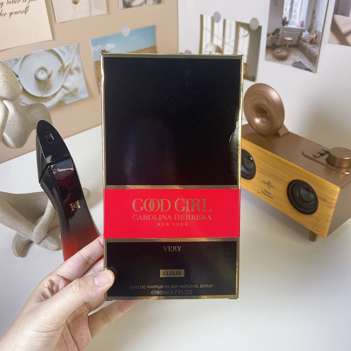 Red high heels/very good girl alloy heel ladies perfume 80ml